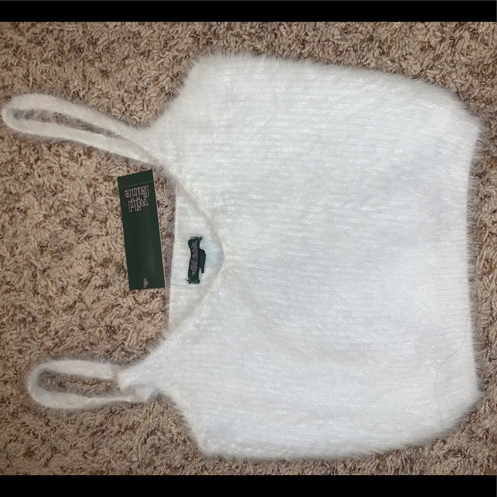 Target fuzzy crop top